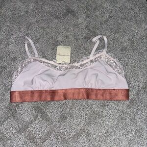 Free People Lace Bralette - Light Pink and Rust